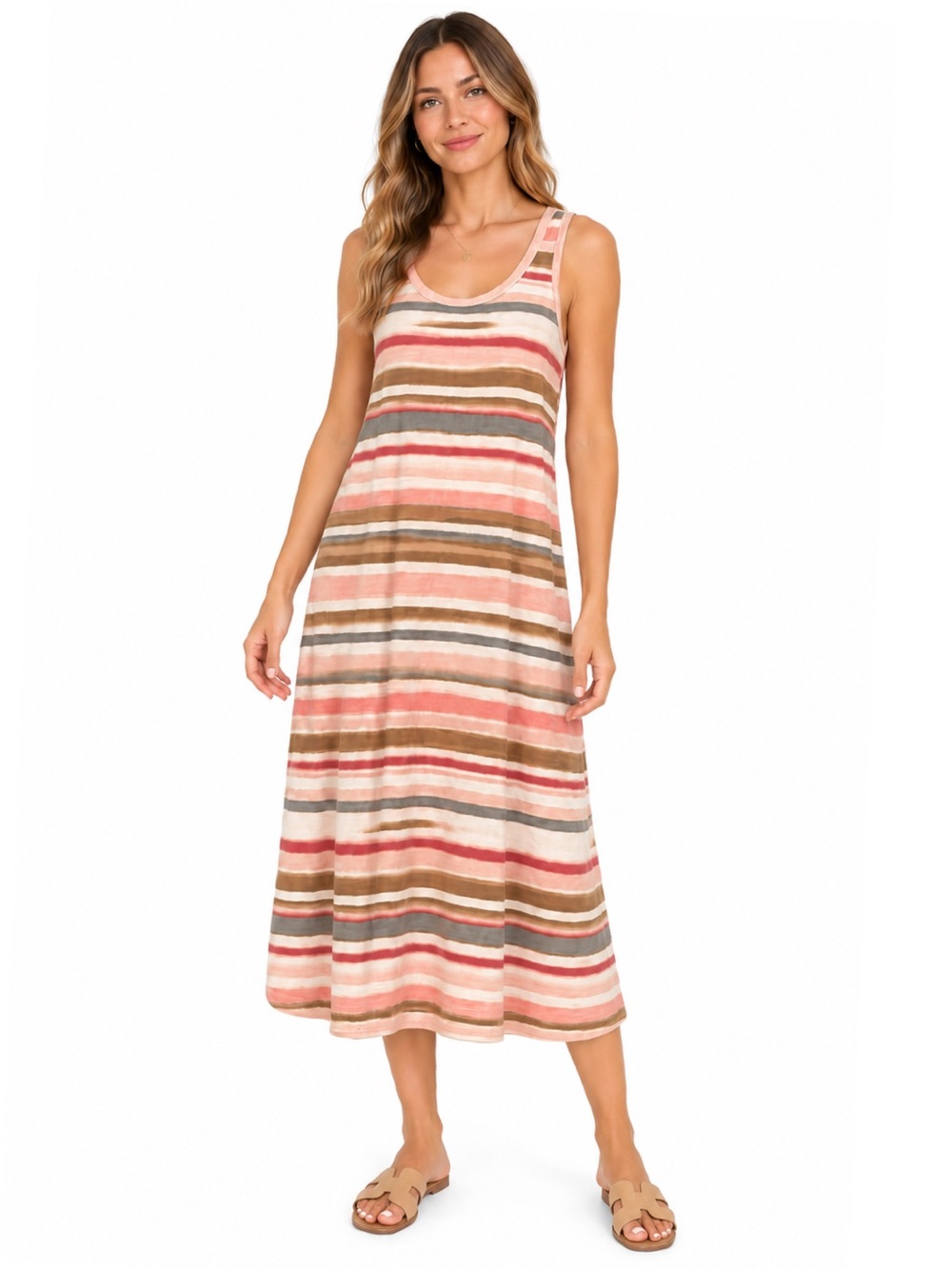 Splendid Multicolor Pink Striped Dress